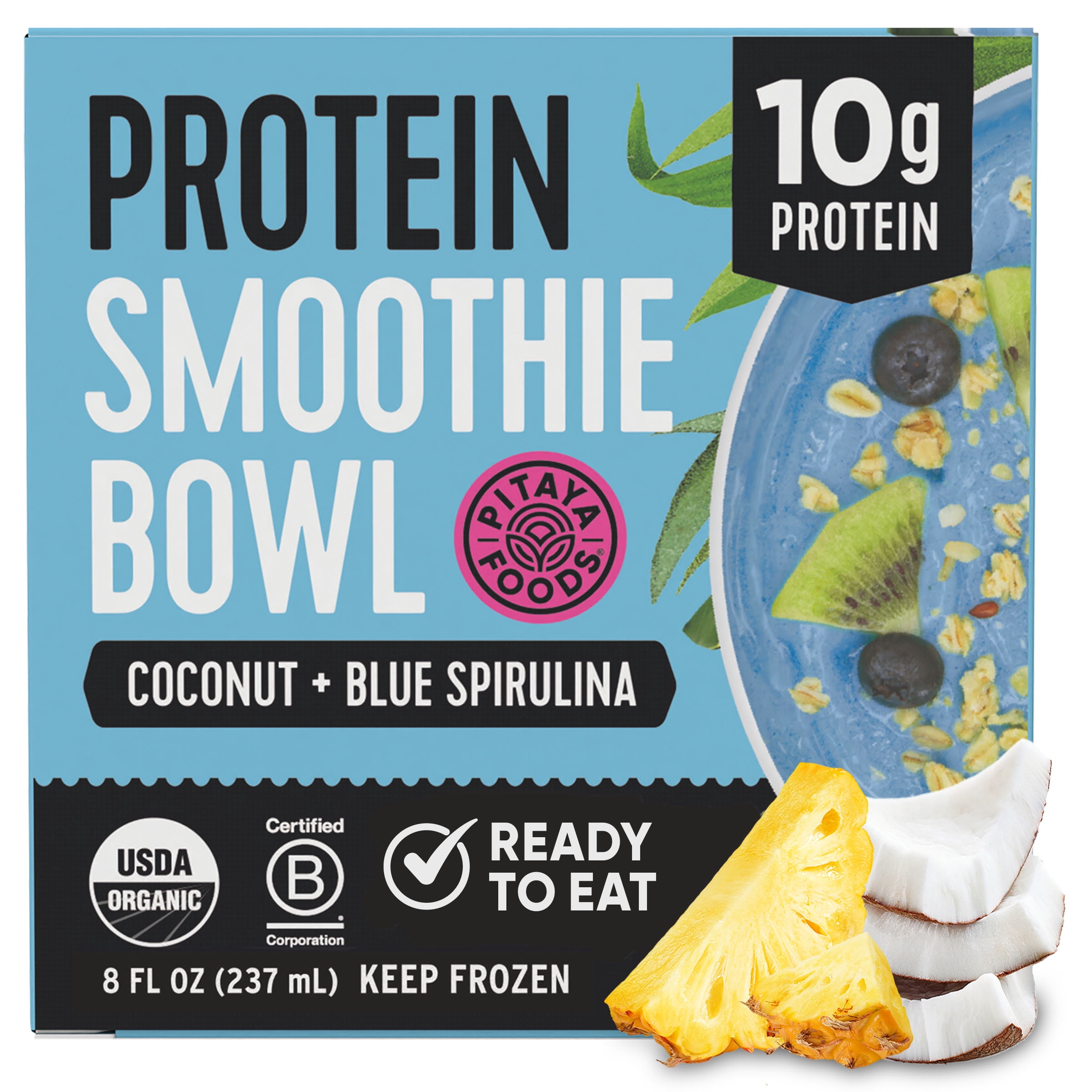 Pitaya Foods Coconut Blue Spirulina Smoothie Bowl 8oz - rated 4 stars from 284 reviews