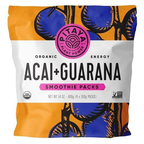 Pitaya Plus Organic Acai Guarana Smoothie, 14 Ounce -- 8 per case