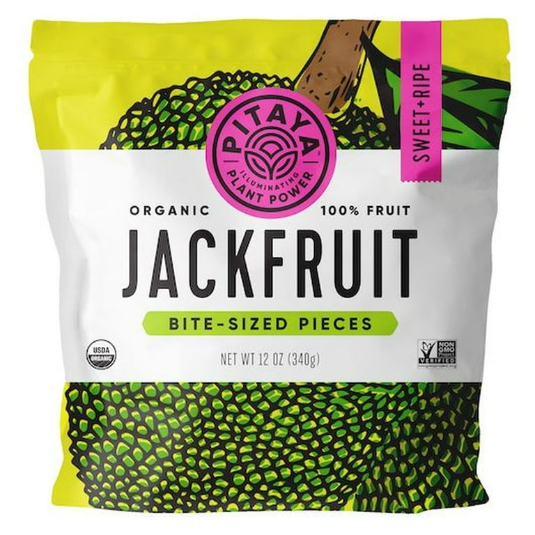 Pitaya Plus Organic Vegan Jackfruit Dried Bite Size Pieces, 12