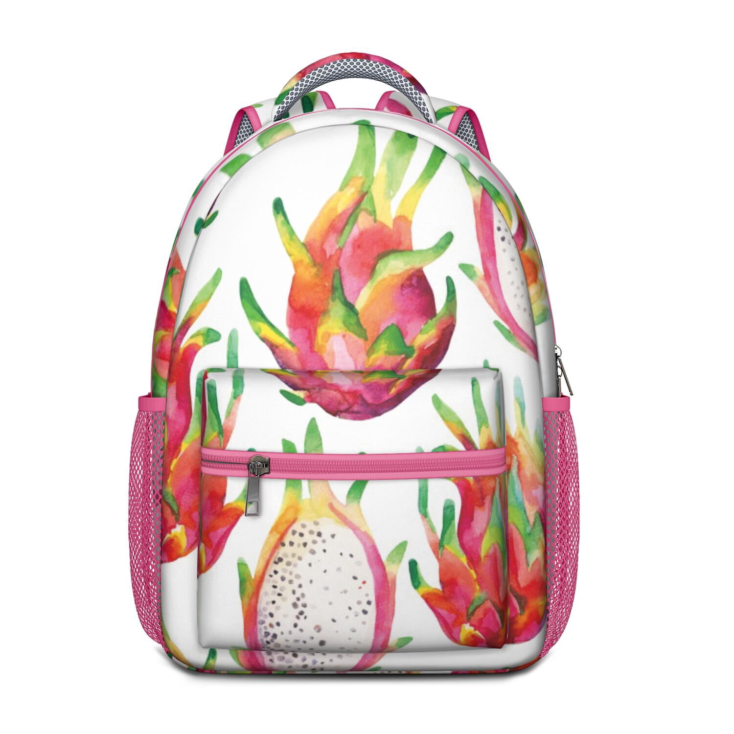 Pitaya School Backpack with Tropical Exotic Pink White Red  display picture 3
