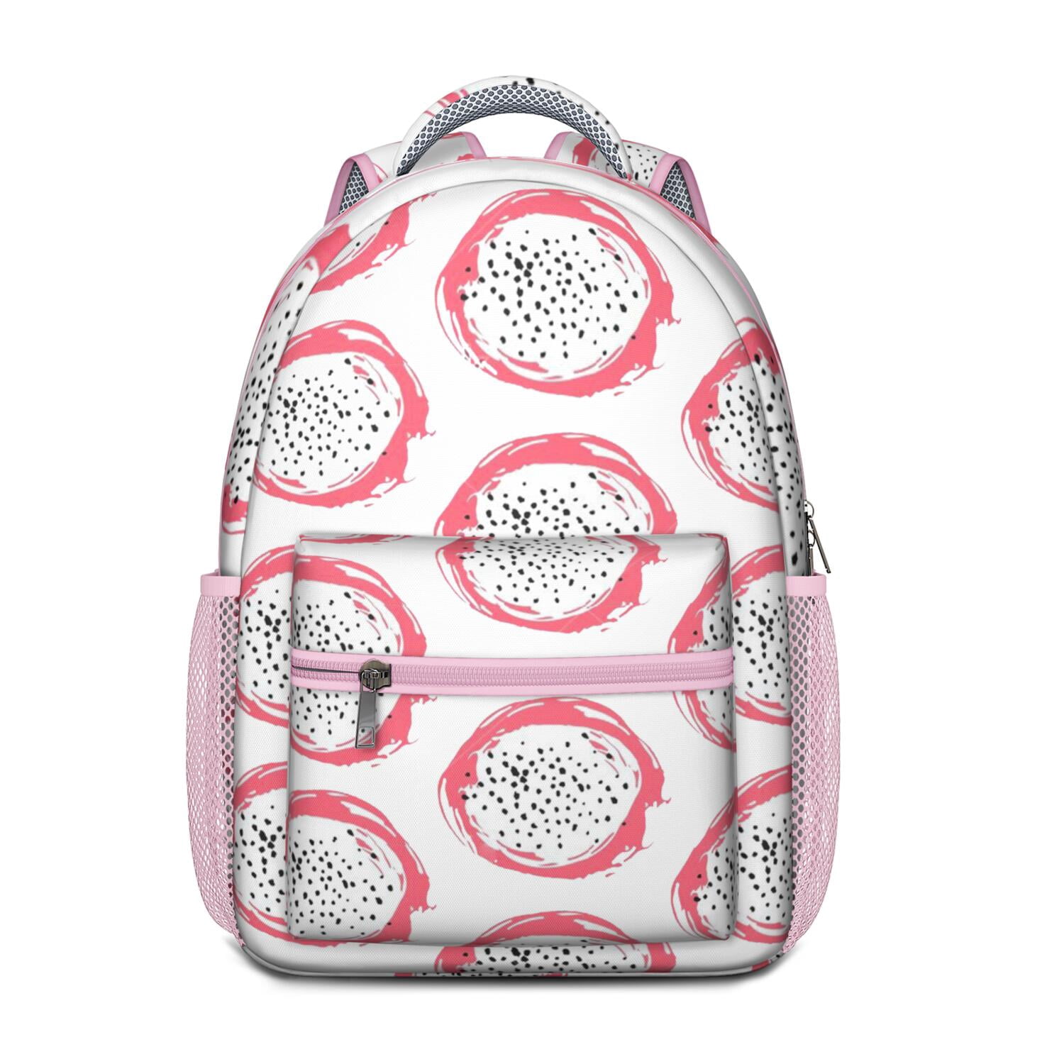 Pitaya School Backpack with Tropical Exotic Pink White Red 