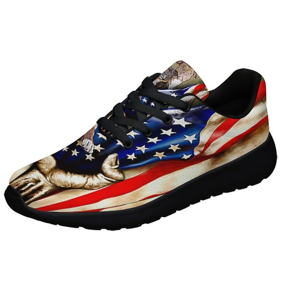 Pitbull American flag Shoes Sneakers Black Size 3.5
