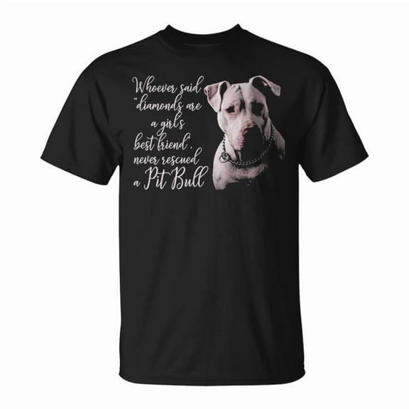 Pitbull Best Friend Dog Graphic Tee Unisex Adult Cotton Pet Lover Gift Casual Dog Owner Appreciation T-Shirt, Size M, Color Black