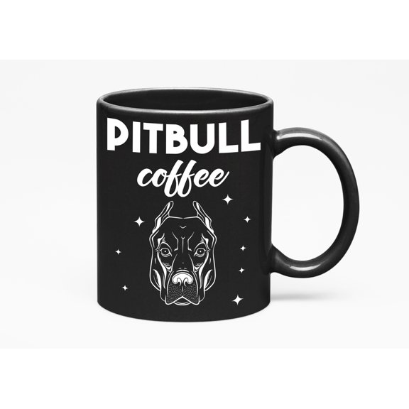 Pitbull Coffee Cool Animal, Black 11oz Ceramic Mug