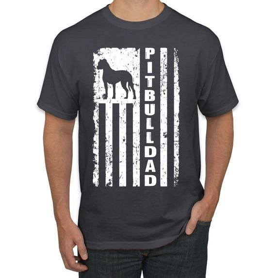 Pitbull Dad Dog Dag Funny Gift | Mens Dog Lover Graphic T-Shirt, Charcoal, 2XL