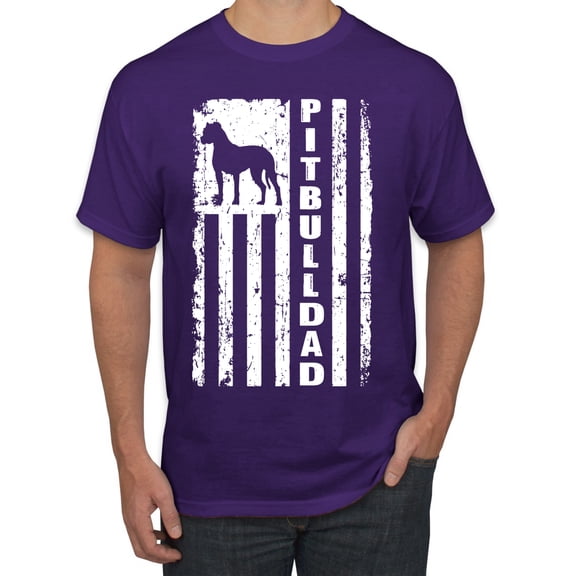 Pitbull Dad Dog Dag Funny Gift | Mens Dog Lover Graphic T-Shirt, Purple, X-Large