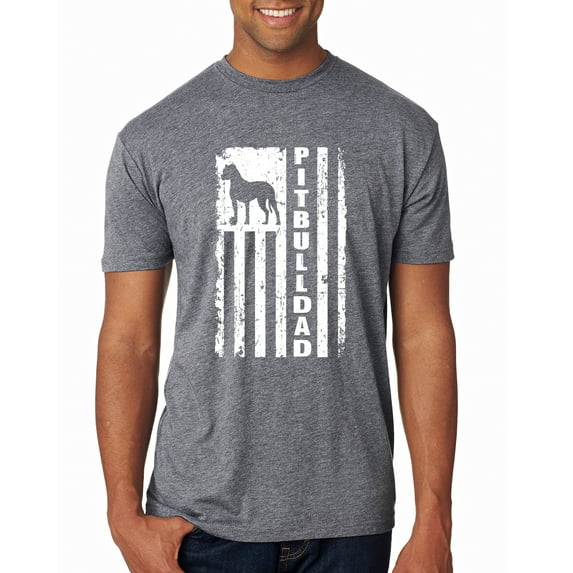 Pitbull Dad Dog Dag Funny Gift | Mens Dog Lover Premium Tri Blend T-Shirt, Premium Heather, 2XL