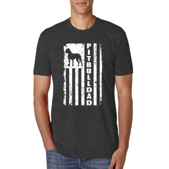 Pitbull Dad Dog Dag Funny Gift | Mens Dog Lover Premium Tri Blend T-Shirt, Vintage Black, 2XL