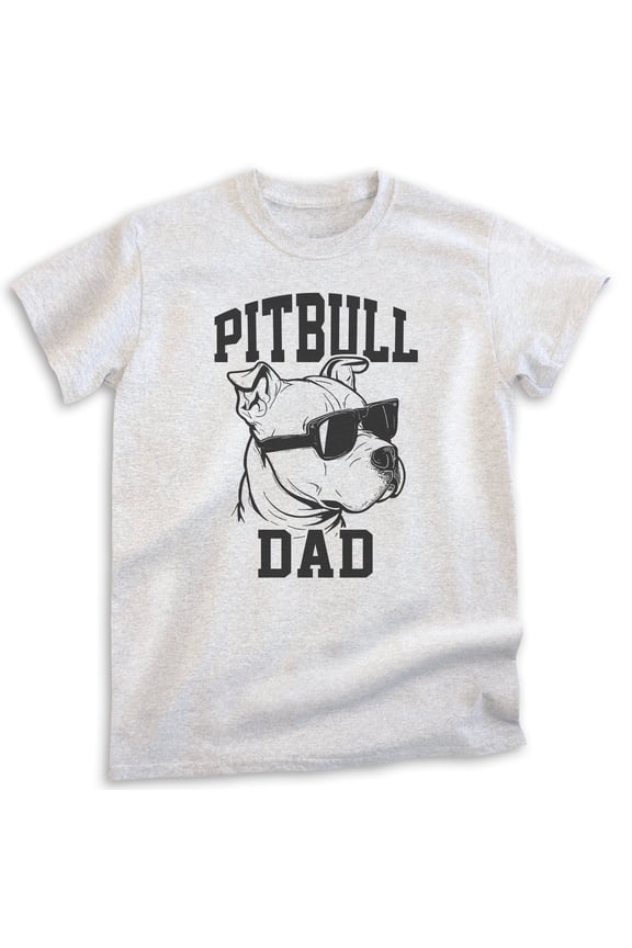 Pitbull Dad T-shirt, Unisex Men's Shirt, Pit Bull Terrier Owner, Best Dog Dad Gift, Heather Ash, X-Small