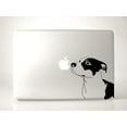 thumbnail image 1 of Pitbull Dog Breed Sniffing Apple - Black Vinyl Decal  for 13 inch Macbook or other Laptop, 1 of 1