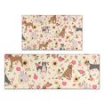 thumbnail image 1 of Pitbull Dog and Flower Floral Kitchen Rugs Sets Of 2,Anti Fatigue Kitchen Mat Rugs Non Slip Washable,Decorative Kitchen Floor Mats for Kitchen,Sink,Laundry,17"x30"+17"x47", 1 of 7