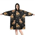 thumbnail image 1 of Pitbull Dog and Footprint Wearable Oversized Blanket,Wearable Blanket Hoodie for Adults,Cozy Hooded Blankets with Super Pockets,Super Warm Fuzzy Pullover for Women & Men, 1 of 6