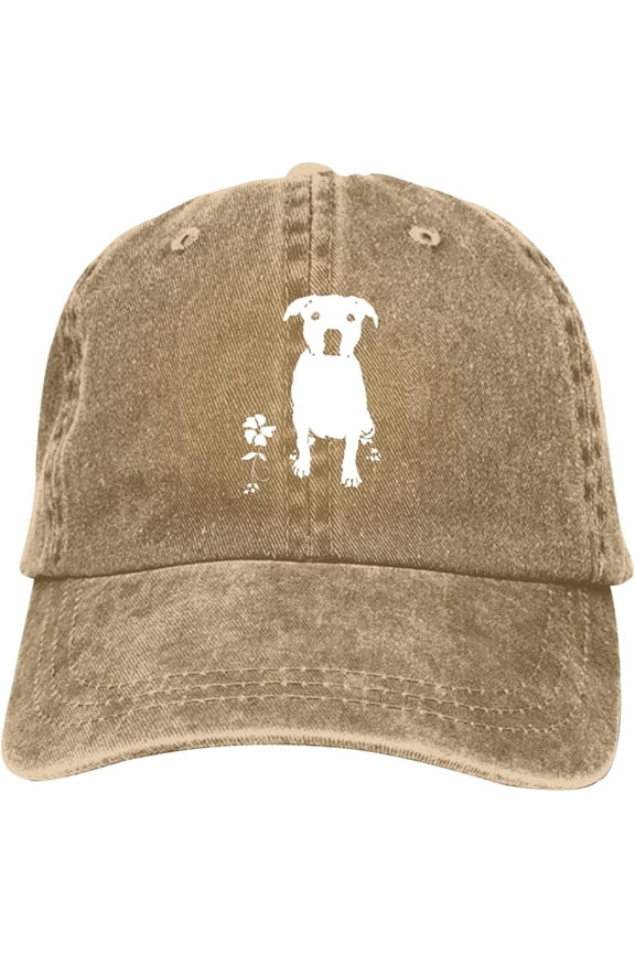 Pitbull Dog Silhouette Baseball Cap Vintage Adjustable Washed Hats Cowboy Hats Denim Dad Hat for Men Women Boy Girl