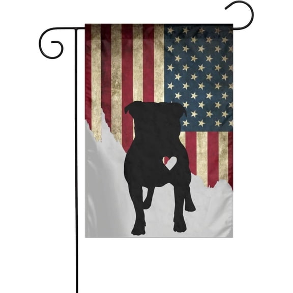 Pitbull Heart Garden Flag Double Sided Flags Banner For Outdoor House Decoration Patio Lawn Home Signs Flag 12x18 Inch