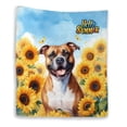 thumbnail image 1 of Pitbull Hello Summer Sunshine Sunflowers Spring Retro Vintage Quilt Blanket Terrier Dog Lover Cozy Comforter Throw Blanket - 00008, 1 of 5