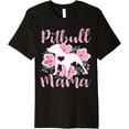 thumbnail image 1 of Pitbull Mama Pink Flowers Cute Pit Bull Lover Pitbulls Mom Premium T-Shirt men and women can wear, black, white, gifts, 1 of 4