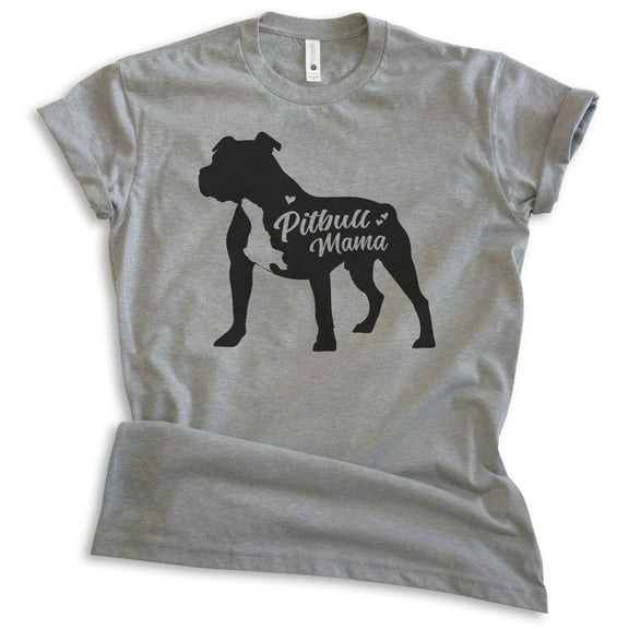 Pitbull Mama T-shirt, Unisex Women's Shirt, Pit Bull Terrier Owner, Best Dog Mama Gift, Dark Heather Gray, Medium
