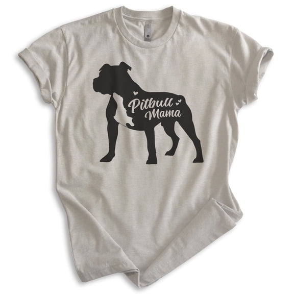 Pitbull Mama T-shirt, Unisex Women's Shirt, Pit Bull Terrier Owner, Best Dog Mama Gift, Light Silk Gray, X-Large