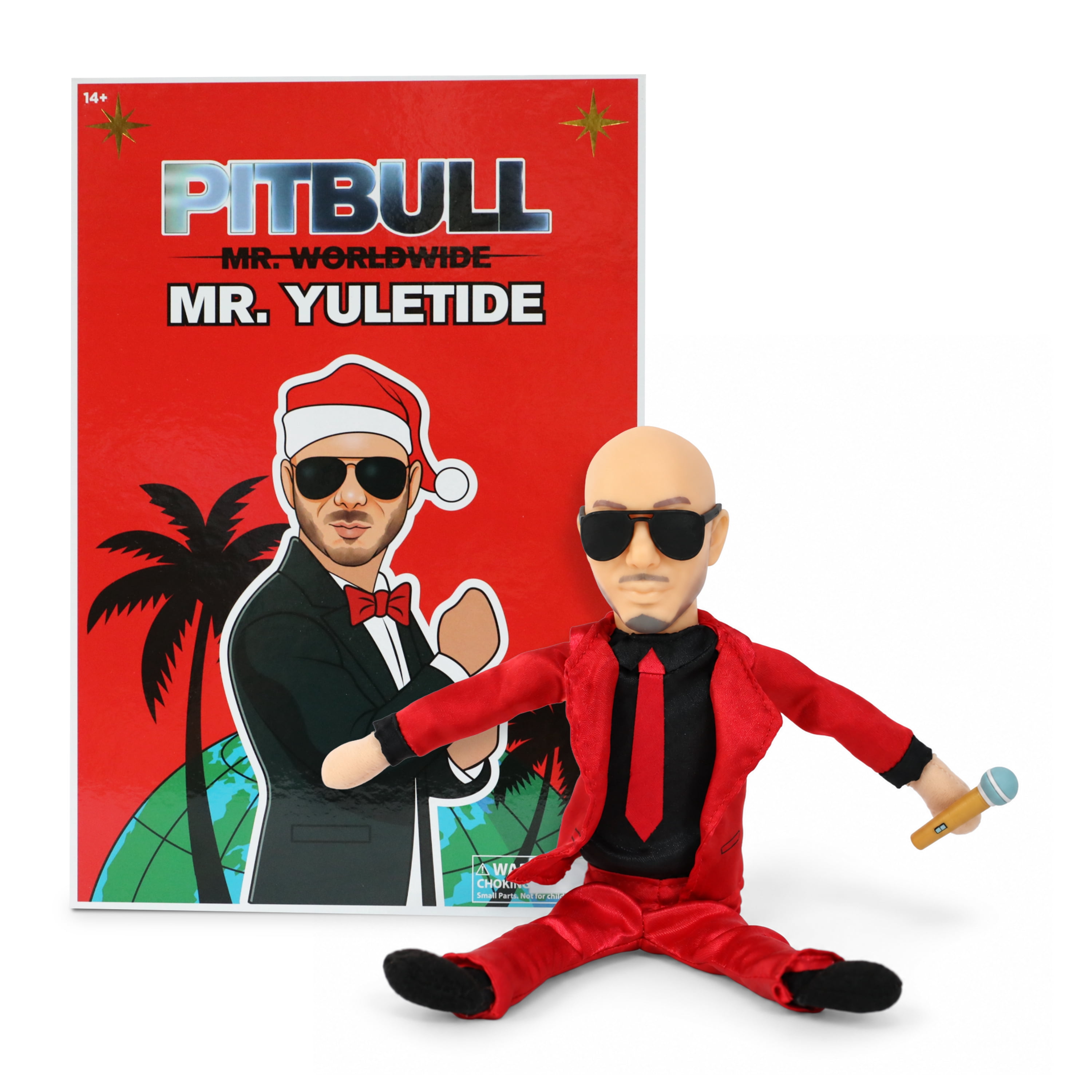 Pitbull Mr. Yuletide Plush Doll - Holiday PItbull Mantel Collectible Doll