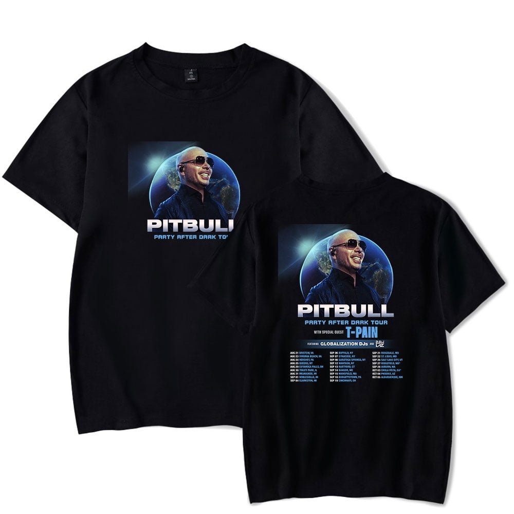 Pitbull Party After Dark Tour 2024 T Shirt Merch Rapper For Women Men Unisex O neck Casuals Short Sleeve Tshirt Streetwear Walmart