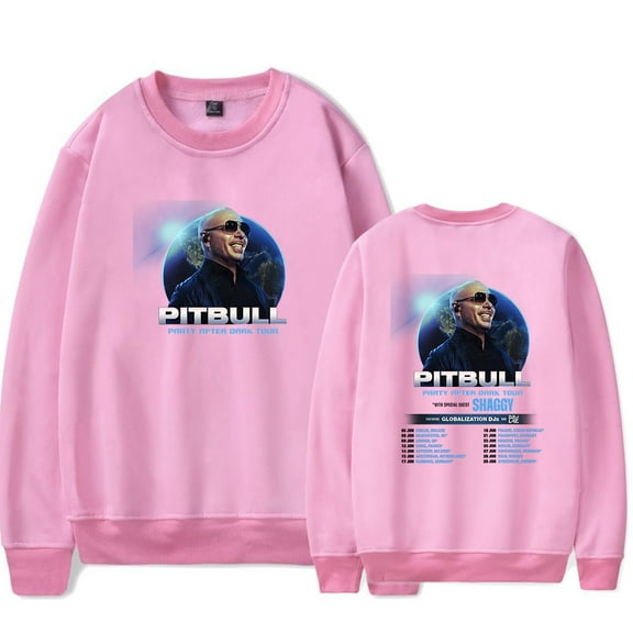 Pitbull Party After Dark Tour 2025 Merch Long Sleeve Crewneck Sweatshirt For Men/Women Fashion Streetwear