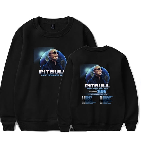 Pitbull Party After Dark Tour 2025 Merch Long Sleeve Crewneck Sweatshirt For Men/Women Fashion Streetwear