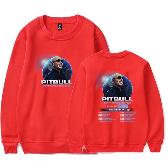 Pitbull Party After Dark Tour 2025 Merch Long Sleeve Crewneck Sweatshirt For Men/Women Fashion Streetwear