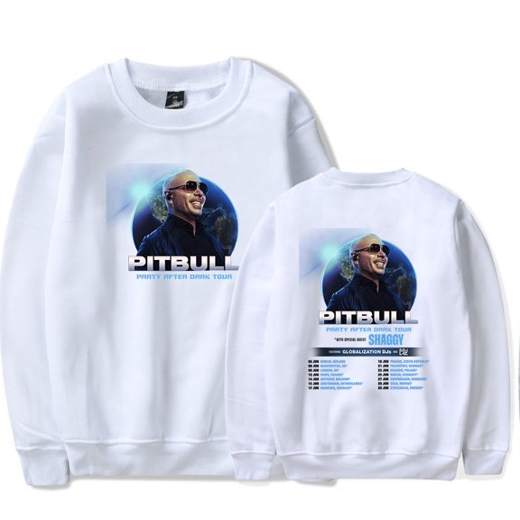Pitbull Party After Dark Tour 2025 Merch Long Sleeve Crewneck Sweatshirt For Men/Women Fashion Streetwear