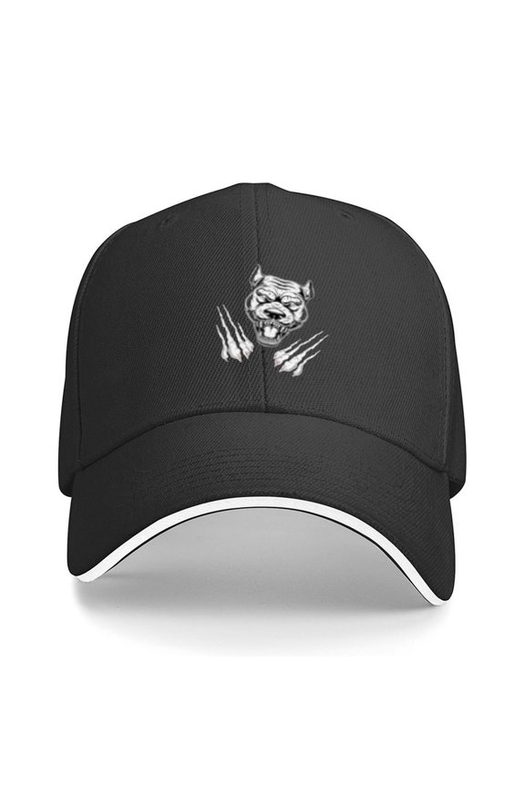 Pitbull Paws Print Baseball Cap Adjustable Strap for Running Workouts and Outdoor Activities All Seasons,Adult One Size Fits All