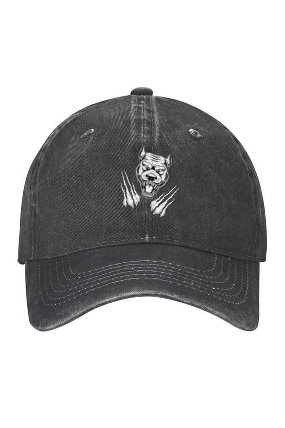 Pitbull Paws Print Vintage Wash Dad Hat Adjustable Curved Brim Baseball Cap,Casual Outdoor Sports Fishing Cap for Men and Women