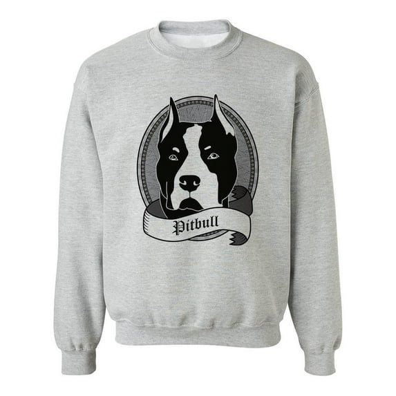 Pitbull Portrait Design Sweatshirt Men -Image by Shutterstock, Male Large