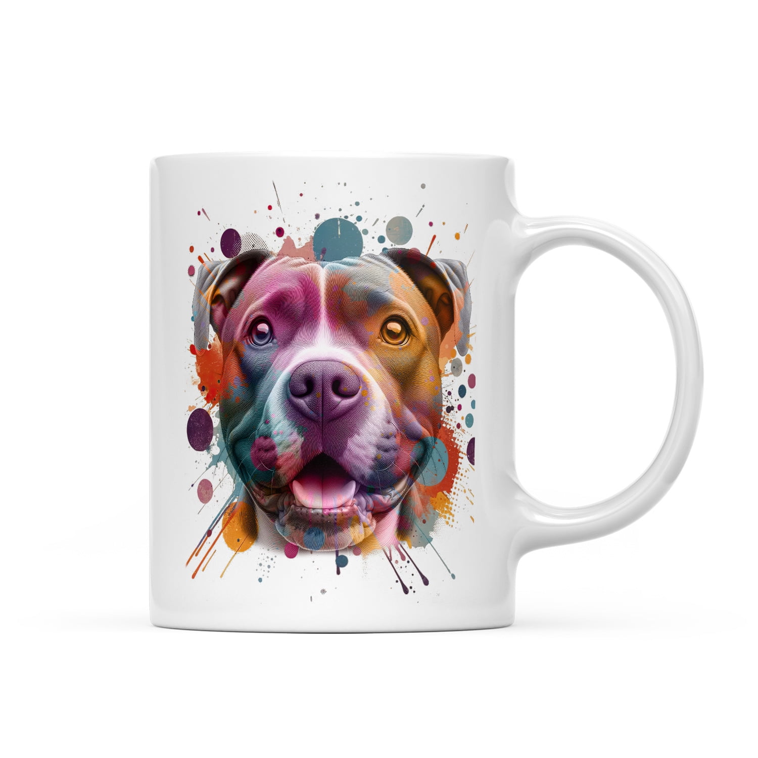 Pitbull Portrait Watercolor Vintage Retro Styles Mug Terrier Dog Lover