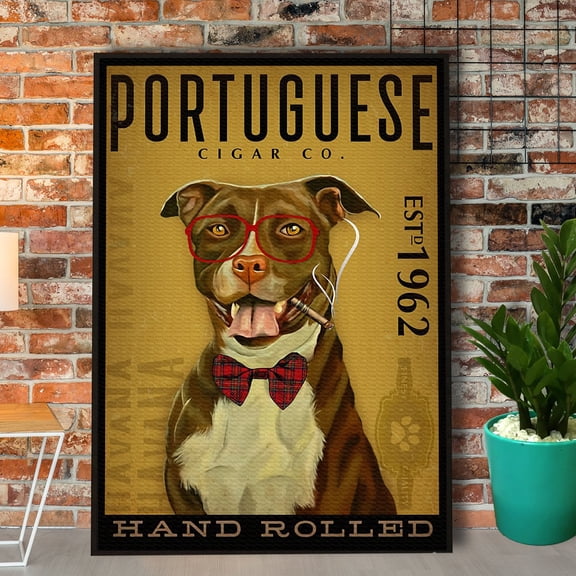 Pitbull Portuguese Cigar Co. Hand Rolled Paper Poster No Frame Matte Wall Art Decor 11 x 17 Inch Poster
