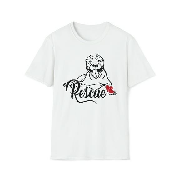 Pitbull Rescue, Gildan Unisex Softstyle T-Shirt, Dog Graphic Tee, S-3XL