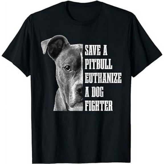 Pitbull Save A Pitbull Funny Dog Rescue Pitbull Mom Dad T-Shirt