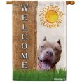 thumbnail image 1 of Pitbull Spring Summer Welcome House Flag Dog Hides Behind a Tree Sun Outside Yard Decor Flag Banner 28X40 Inch Double Side Style 4, 1 of 6