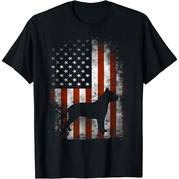 Pitbull T-Shirt American Flag Patriotic 4th Of July T-Shirt