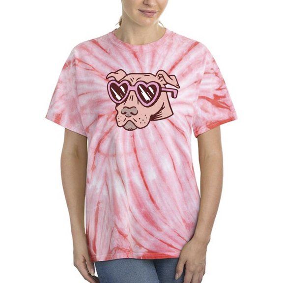 Pitbull W Heart Sunglasses Tie Dye Cyclone Women -Smartprints Designs, Female Large