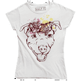 thumbnail image 1 of Pitbull Wearing A Floral Crown Funny Sketch Dog Women's T-Shirt, 1 of 4