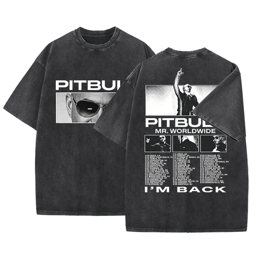 Pitbulls 2026 Merch Shirt I'm Back World Tour Music Print Fans Tshirt