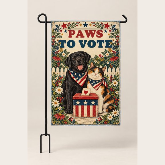 Pitch Dark Garden Flag, Double-Sided Vintage Election Design 047, 28 x 40 in