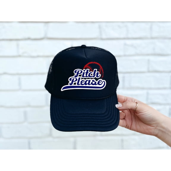 Southern Attitude Designs- Pitch Please Black Unisex Foam Trucker Hat