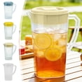 thumbnail image 1 of Pitcher, Large Capacity Drink Dispenser, Beverage Pitcher, Iced Tea Jug, Cold Brew Pitcher, Water Jug with Lid, BPA-Free Plastic Pitcher for Kitchen Home Office Party （White）, 1 of 9