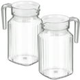 thumbnail image 1 of 2 Pcs Plastic Pitcher with Spout and Lid, Hot Cold Beverage Jug with Handles, Practical Water Pot for Fridge and Tableware, 1 of 6