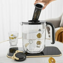 Pitchers,Water Pitcher for Fridge,Cold Kettle With Faucet Filter In Refrigerator 1.8L Large Capacity Storage For Fruit Dispenser Fruit Teapot Lemonade Bucket(Black 1.3L)