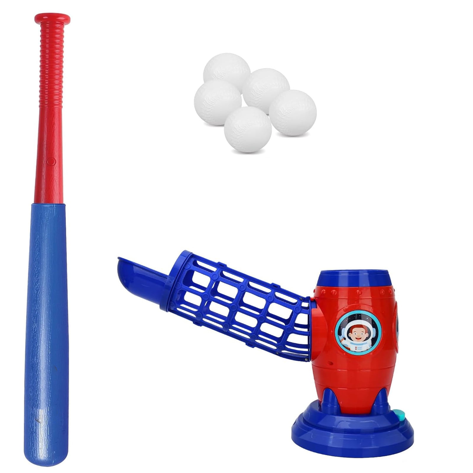 Pitching Machine with Plastic Baseball Bat for Toddler Kids Sports Outdoors Toys Training Equipment Batting Practice Toys Gifts for Youth Boys Girls