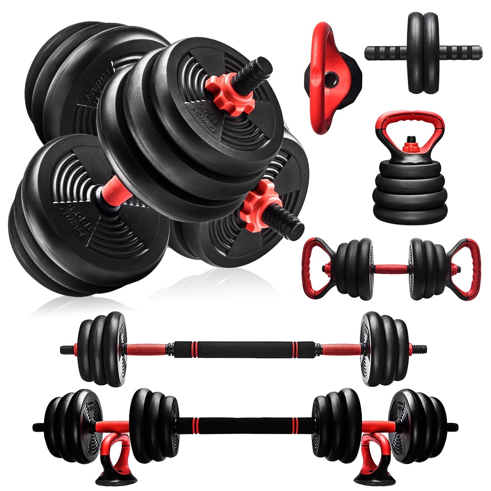 Pithage 50lb Adjustable Dumbbells Set 6in1 Free Weights Dumbbell