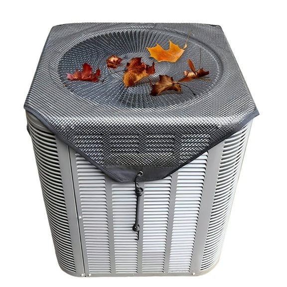 Universal Outdoor AC Cover 28x28, HVAC & Heat Pump Protector with Mesh Design - Full Leaf Guard and Weather Resistant for Round Compressor & Central Air Conditioner Units