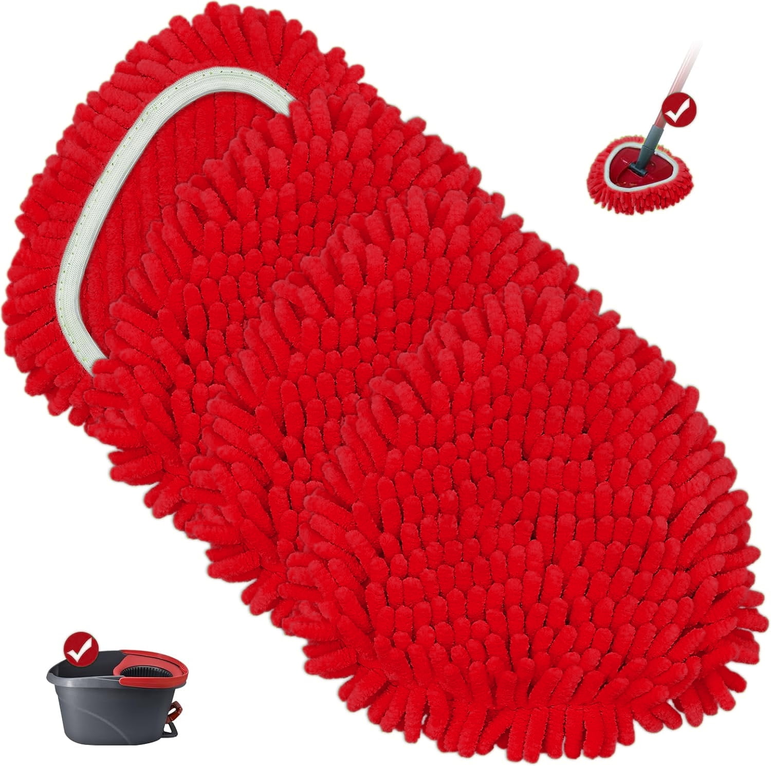 Pitjeck Mop Heads Replacements Compatible with O-cedar Easy Wring 1 ...