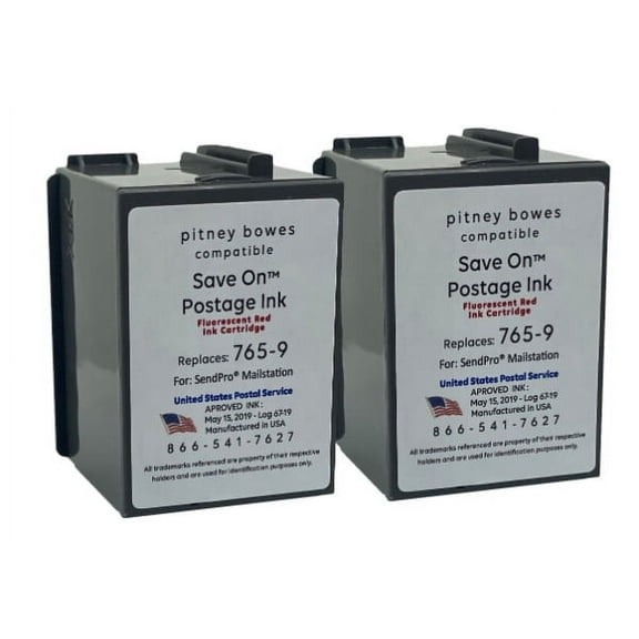 Pitney Bowes 765-9 Compatible Ink Cartridge 2 Pack for SendPro® C Auto